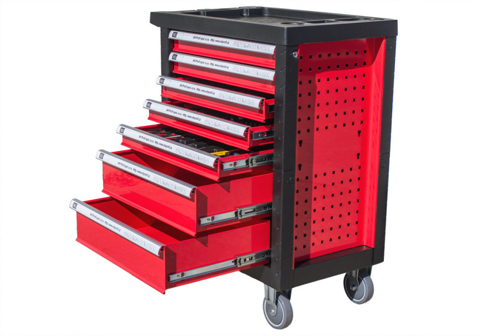 Dílenský vozík s nářadím AHPROFI červený