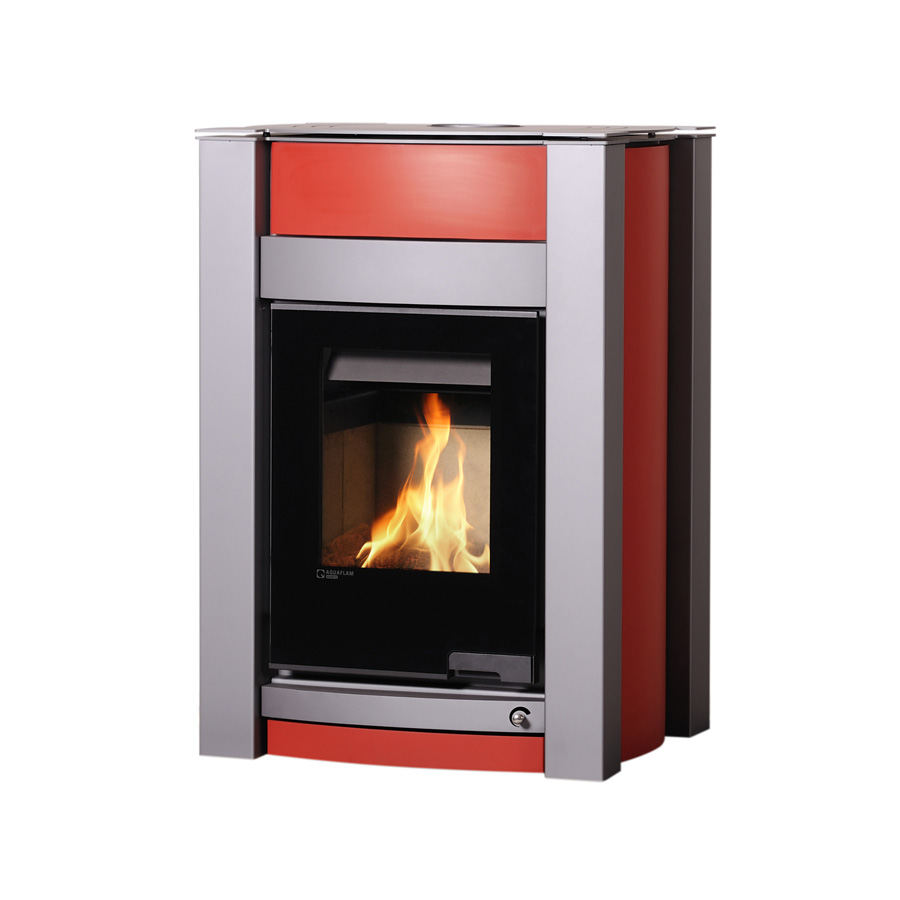 Kamna s výměníkem AQUAFLAM VARIO KALMAR 11/5kW červená