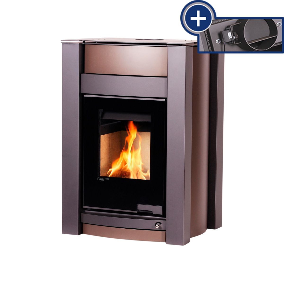 Kamna s výměníkem AQUAFLAM VARIO KALMAR 11/5kW hnědá - sametová