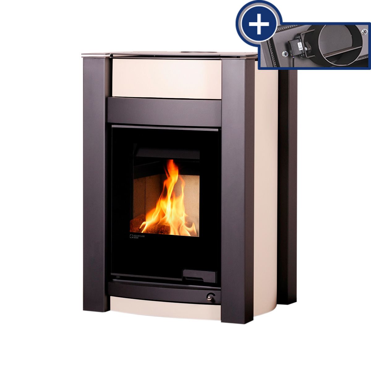 Kamna s výměníkem AQUAFLAM VARIO KALMAR 11/5kW krémová