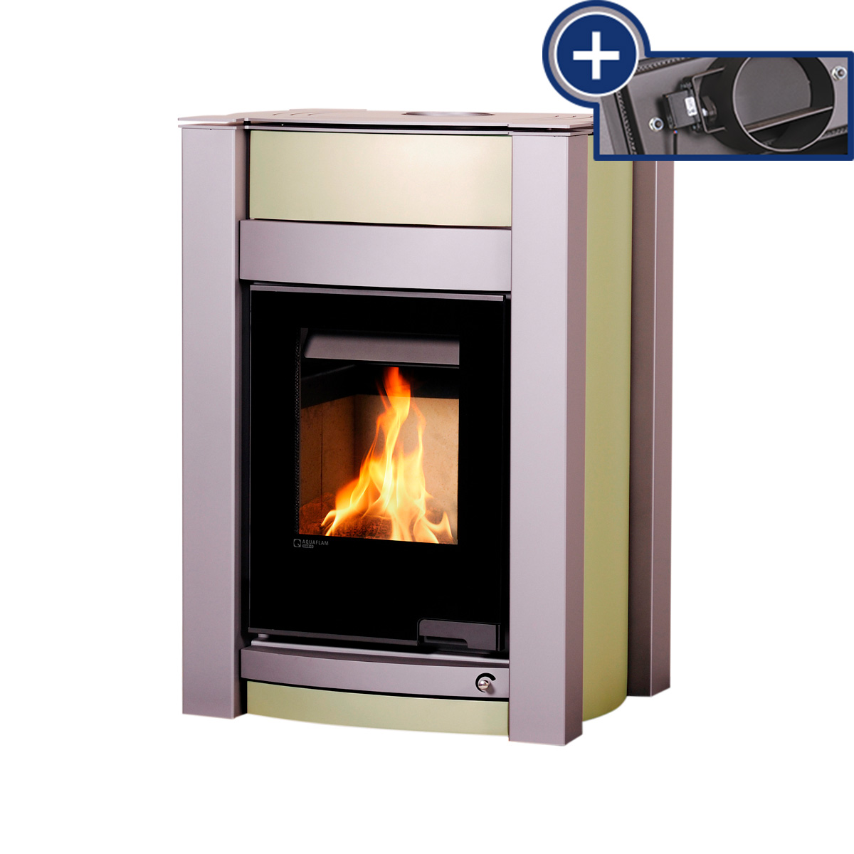 Kamna s výměníkem AQUAFLAM VARIO KALMAR 11/5kW olivová