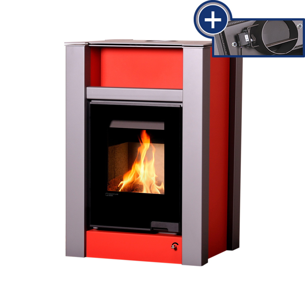 Kamna s výměníkem AQUAFLAM VARIO LEND 11/5kW červená