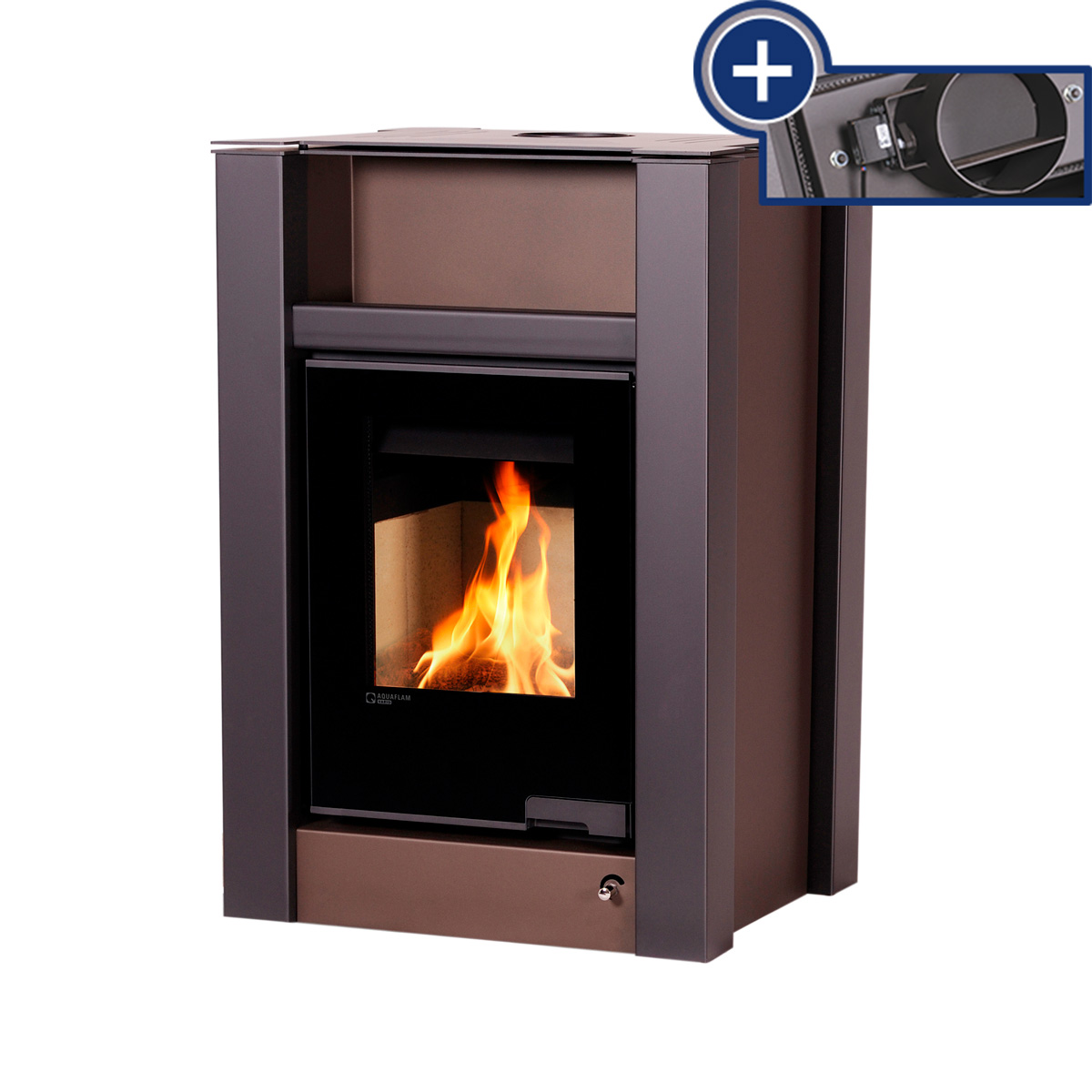 Kamna s výměníkem AQUAFLAM VARIO LEND 11/5kW hnědá - sametová