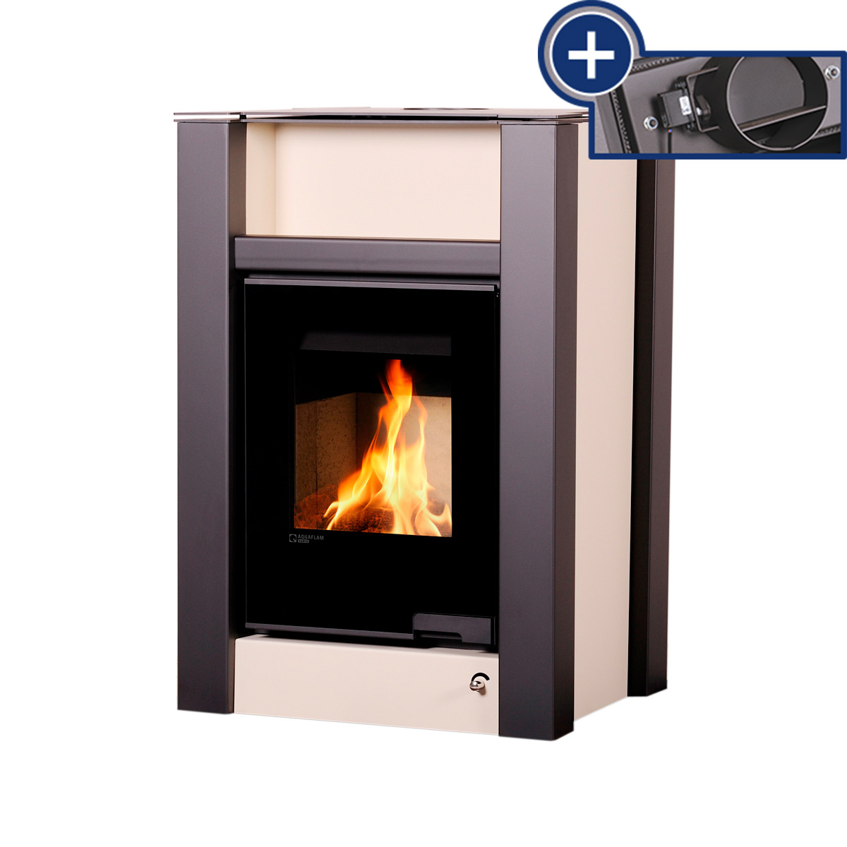 Kamna s výměníkem AQUAFLAM VARIO LEND 11/5kW krémová