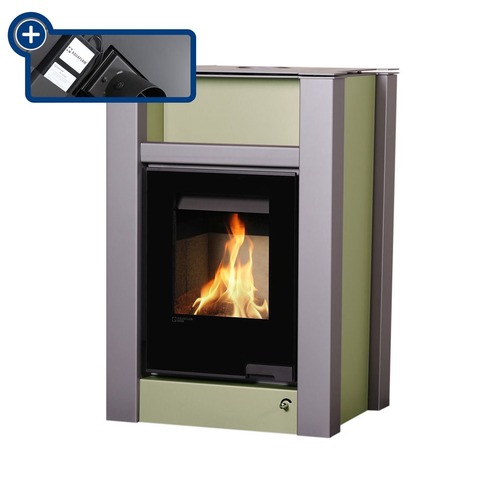 Kamna s výměníkem AQUAFLAM VARIO LEND 11/5kW olivová