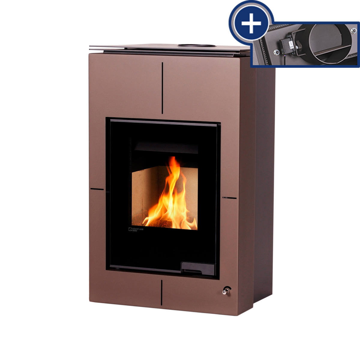 Kamna s výměníkem AQUAFLAM VARIO SAPORO 11/5kW hnědá - sametová
