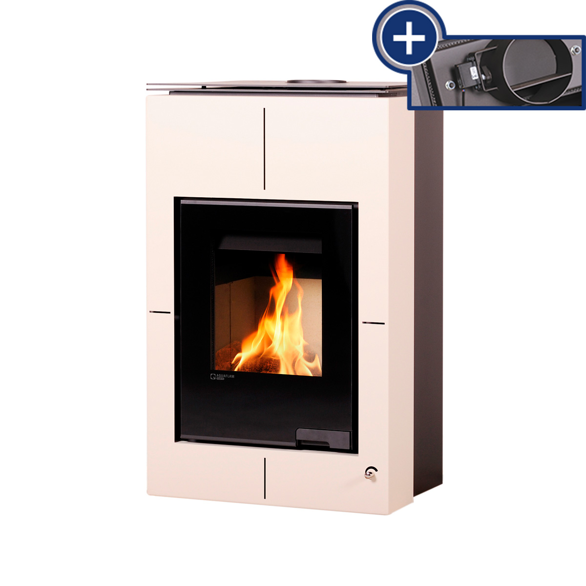 Kamna s výměníkem AQUAFLAM VARIO SAPORO 11/5kW krémová