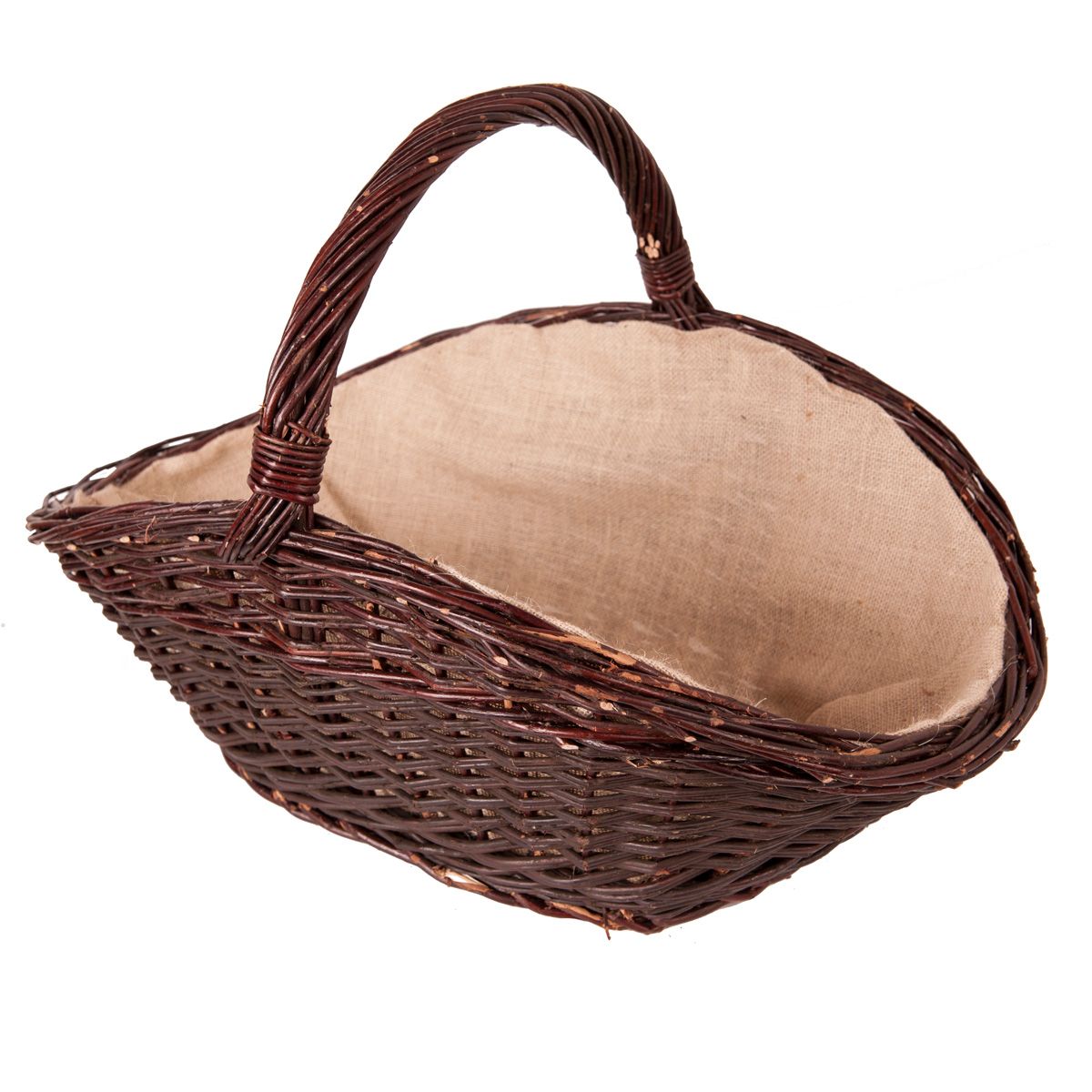 Koš na dřevo proutěný oválný