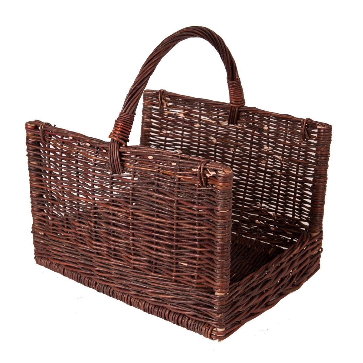 Koš na dřevo proutěný rovný