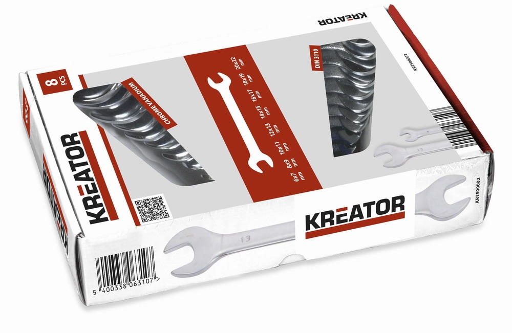 Kreator Sada oboustranných otevřených klíčů 6-22mm - 8ks