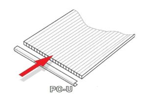 LANIT PC U-profil 10 mm pro obloukový skleník délka 2