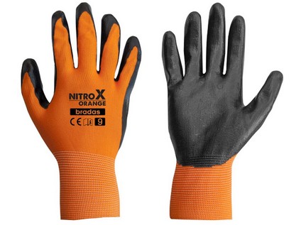 Pracovní rukavice Bradas NITROX ORANGE nitril 8
