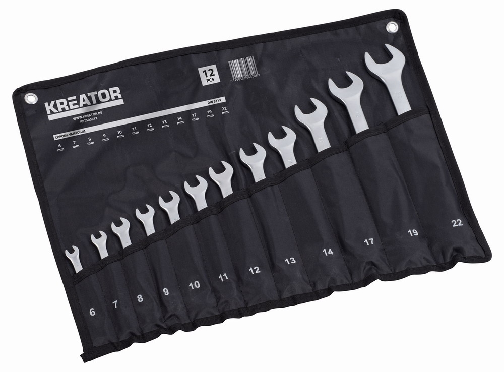 Kreator Sada klíčů očko/otevřený 8-22mm 12ks v kapse