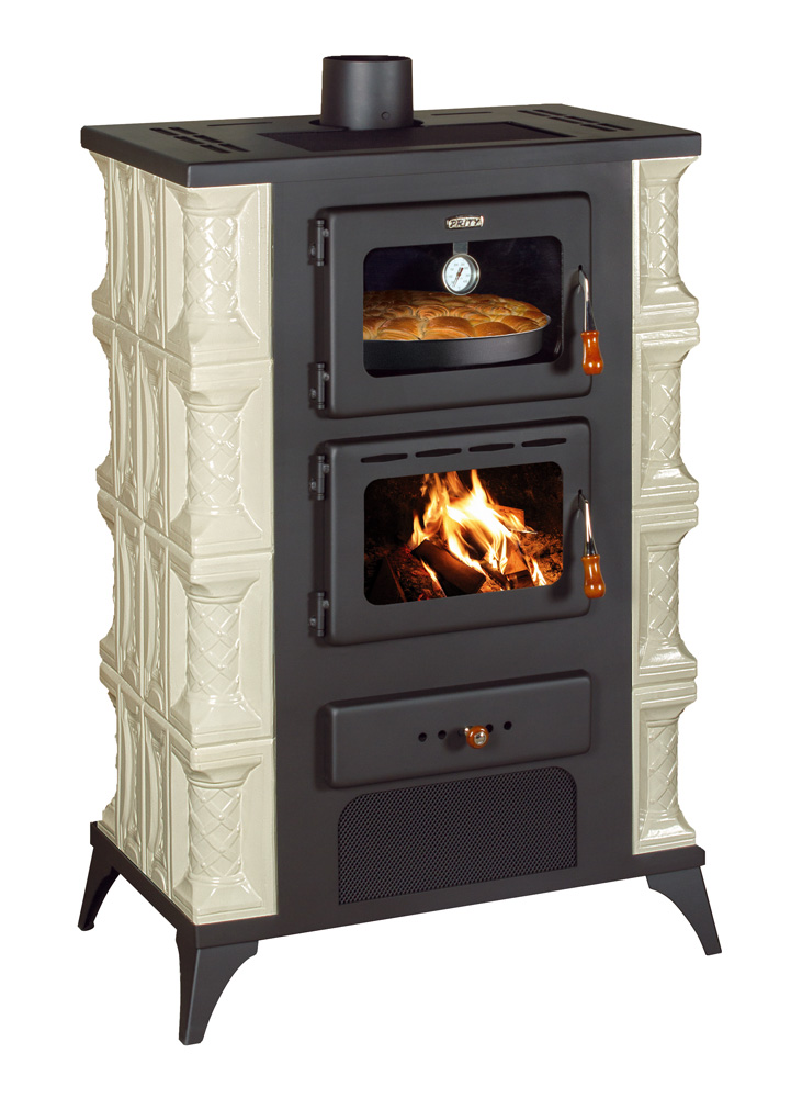 Kachlová krbová kamna PRITY FM RK  -  bílá