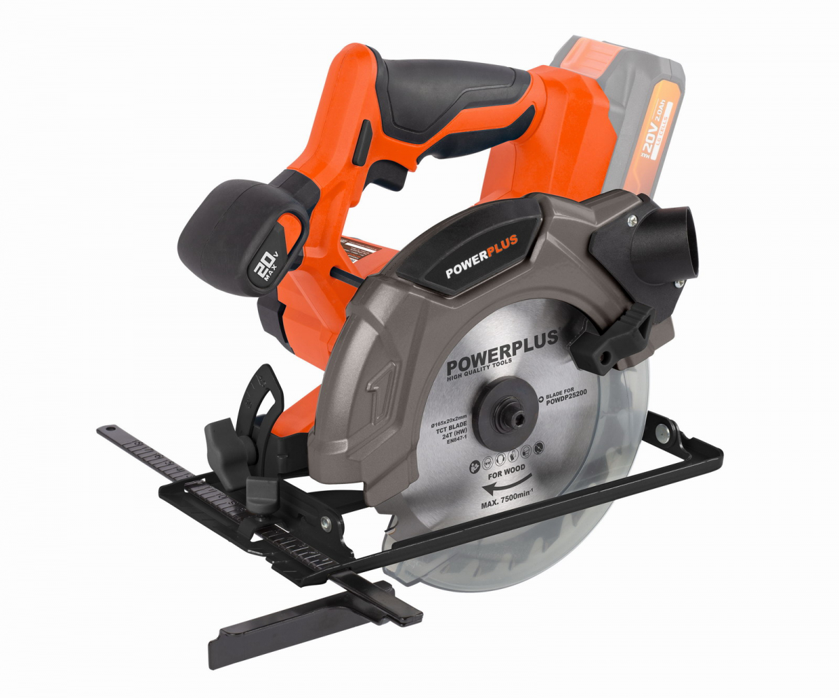 AKU okružní pila POWERPLUS 20V 165mm LI-ION (bez baterie)