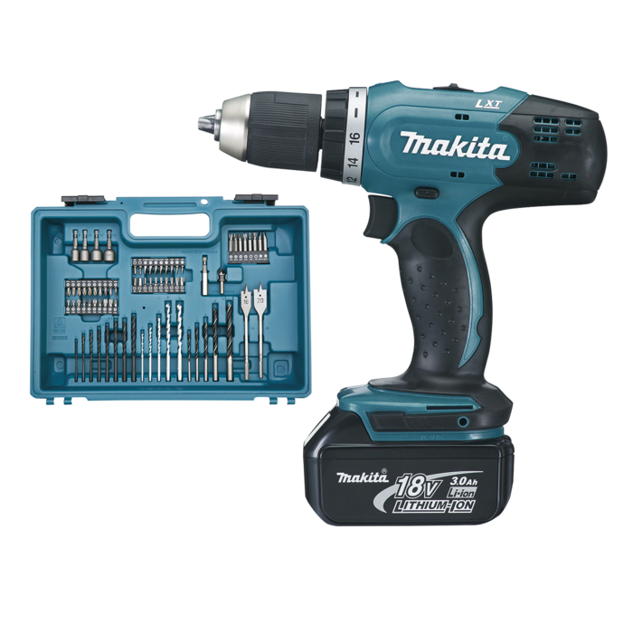 MAKITA AKU vrtací šroubovák s příslušenstvím Li-ion LXT 18V/3